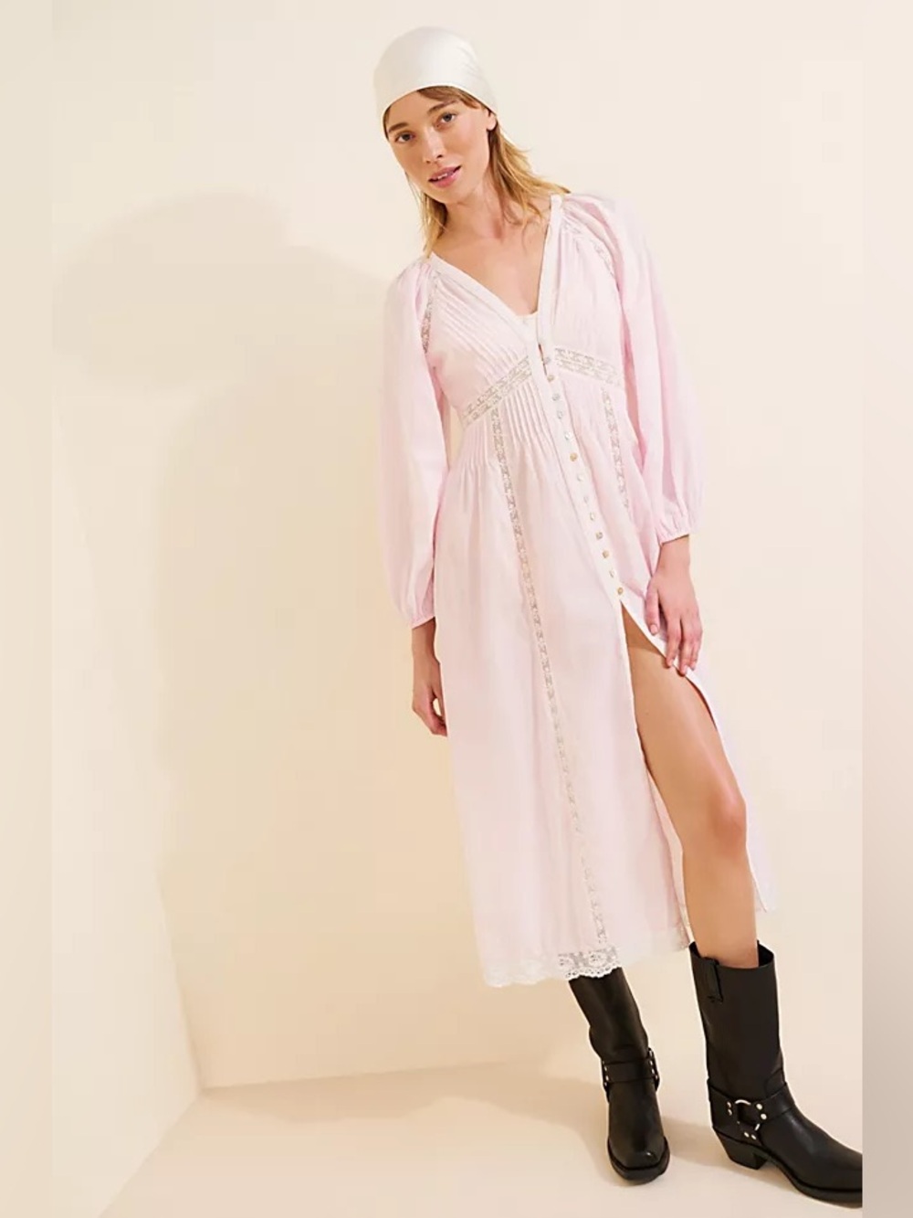 LoveShackFancy Crissy A Line Dress Pink Medium